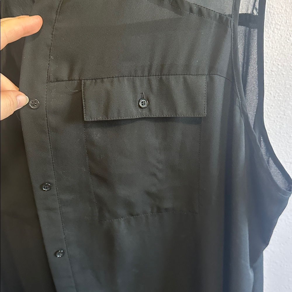 Spense Black Button Up Tunic Tank - Picture 3 of 10